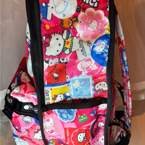 Hello Kitty Pink Red Fun Patterned Backpack - Picture 2 of 5